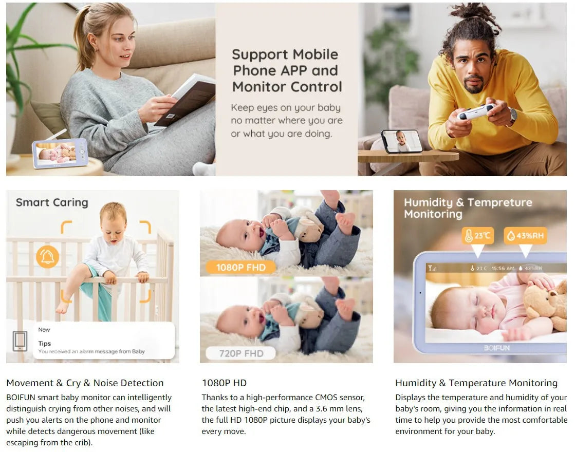 Moniteur pour bébé intelligent Noble Ishana DualView